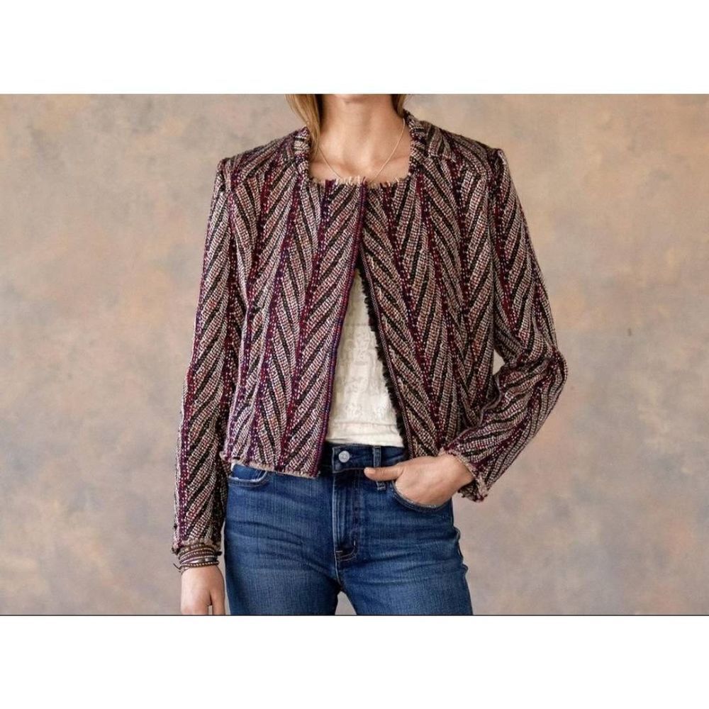 Driftwood Tweed Open Front Jacket sz Medium